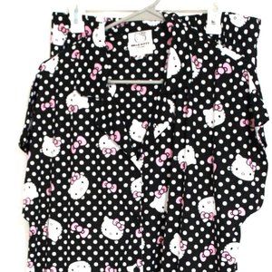 Hello Kitty Polka Dot Bow Print 2Pc Pajama Set Brand New